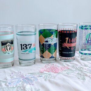 Set of 5 Kentucky Derby Mint Julep Glasses Mixed 2004-2015 130th-141st Official